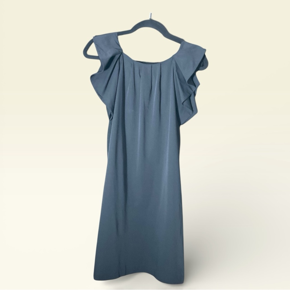 Diane Von Furstenberg Slate Blue Ruffle Dress